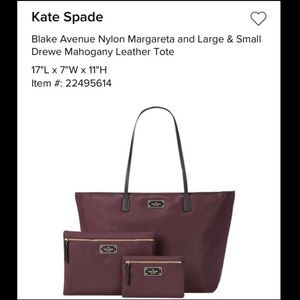Kate Spade leather tote bag trio